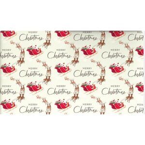 Hallmark Christmas Wrapping Paper Santa in Sled Roll 35 sq ft Holiday Gift